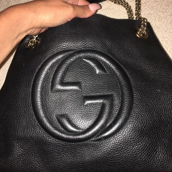 Gucci Soho Shoulder Bag Chain Strap Medium Black - Picture 4 of 8